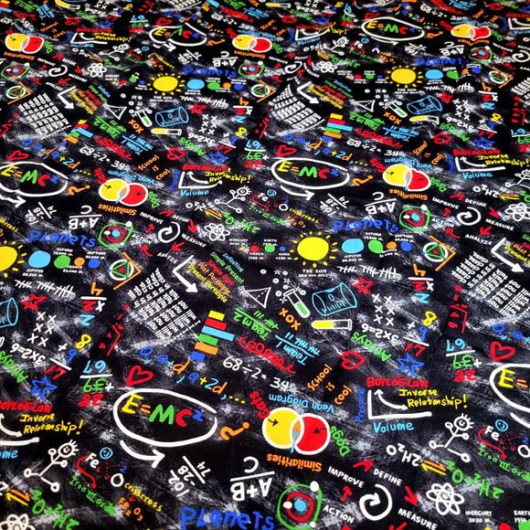 Cotton Fabric Timeless Treasures Science Math Chalkboard 58"x44" GAIL-C - Picture 7 of 13